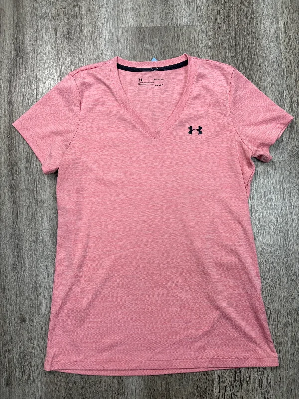 Athletic Top Short Sleeve By Under Armour In Pink, Size: S Gym