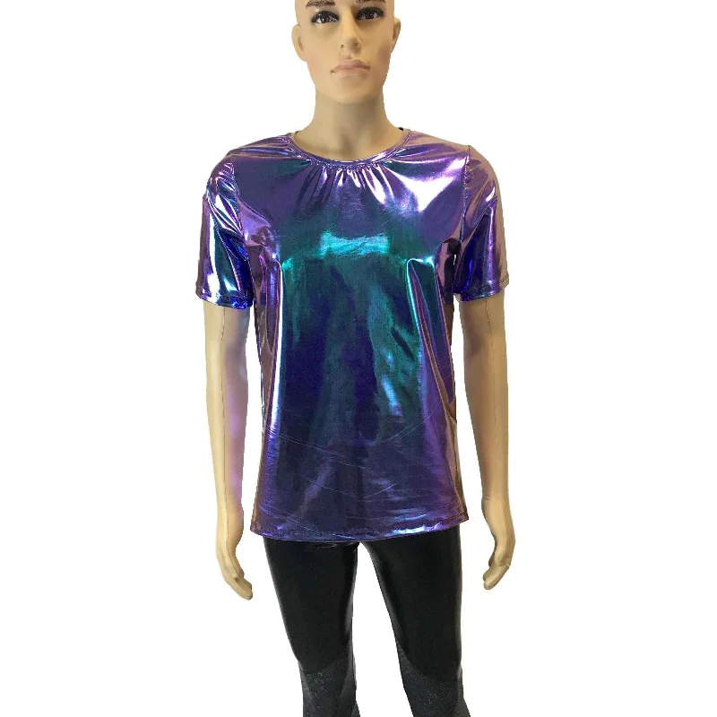 Men's Holographic Oil Slick Tee or T-shirt Classic Men's Pin