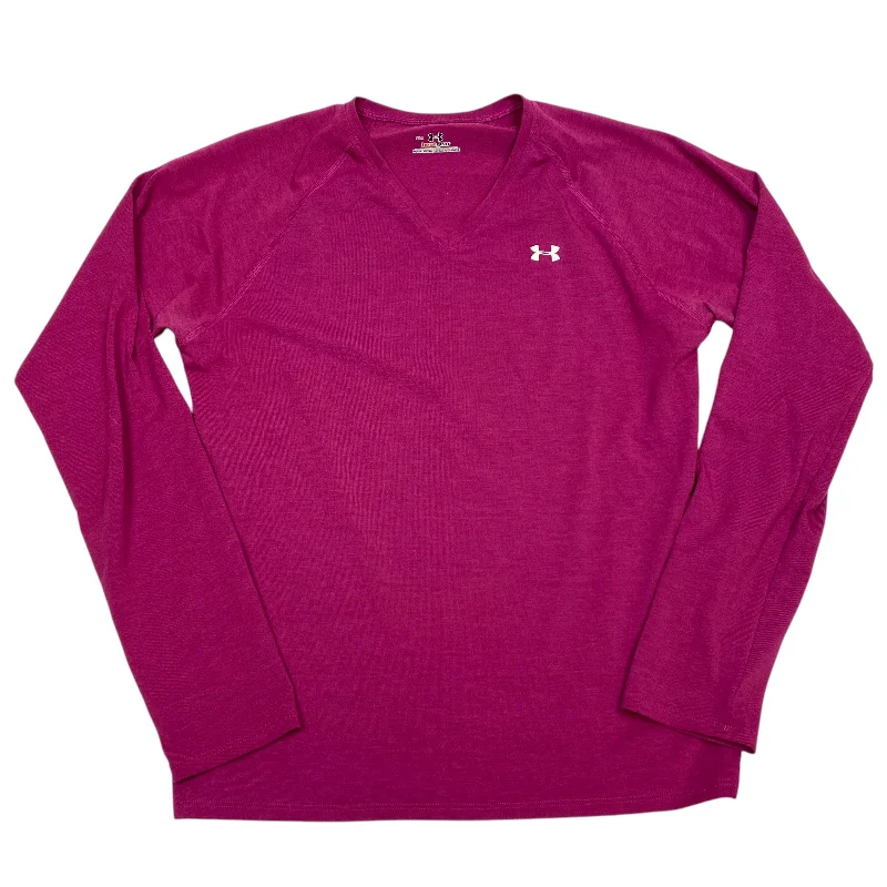 Athletic Top Long Sleeve Crewneck By Under Armour In Pink, Size: S Modern Men's Geometric