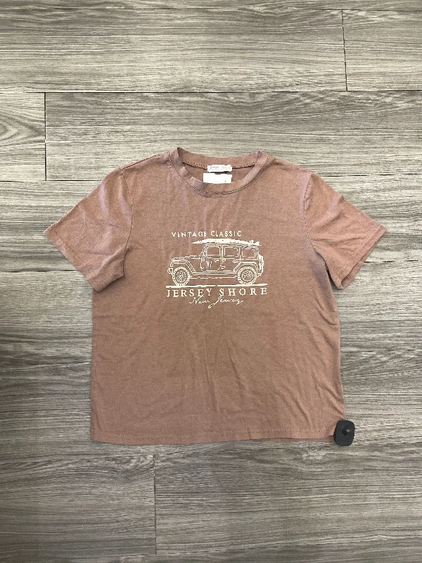 Top Short Sleeve By Romwe In Brown, Size: M Sophisticated Men's 