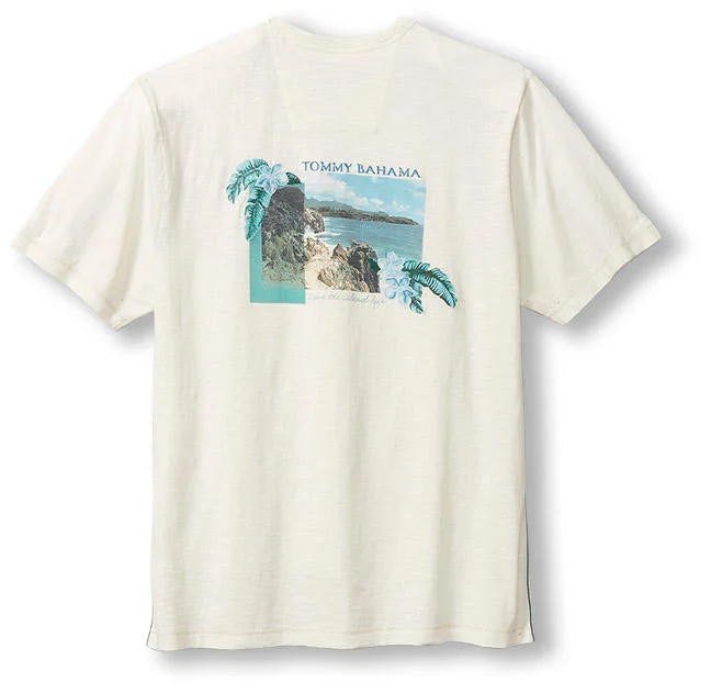 Tommy Bahama Cliffside Shores Lux T-Shirt - Vanilla Ice Relaxed Men's Beach