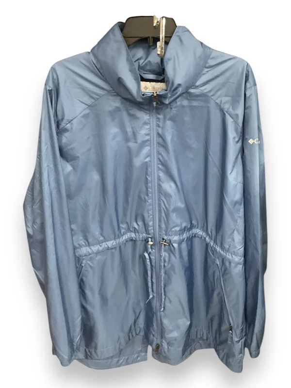 Jacket Windbreaker By Columbia In Blue, Size: 2x Cool Men's Distressed