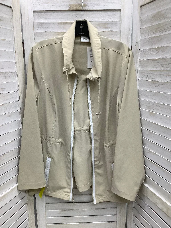 Coat Raincoat By Chicos In Tan, Size: 20 Vacation