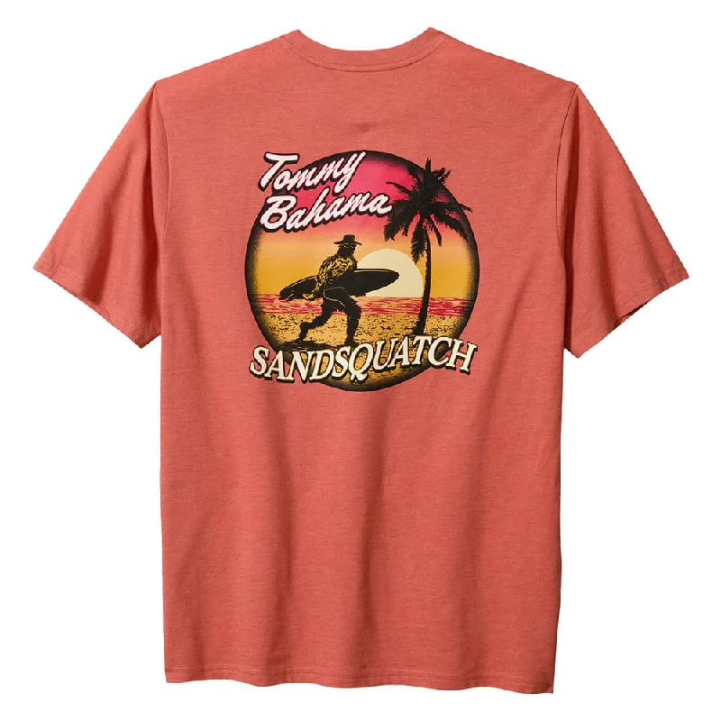 Tommy Bahama Sandsquatch Pocket T-Shirt - Red Ginger Heather Casual Men's Short