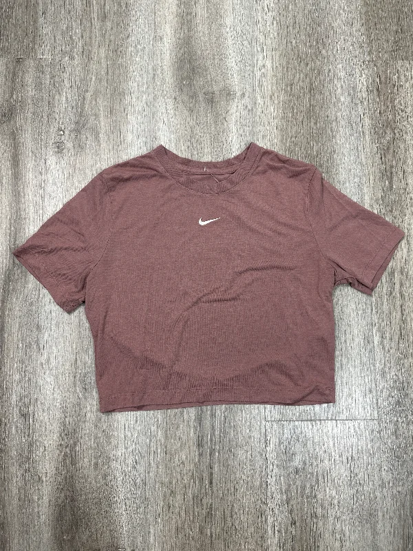 Athletic Top Short Sleeve By Nike Apparel In Brown, Size: M Tailored