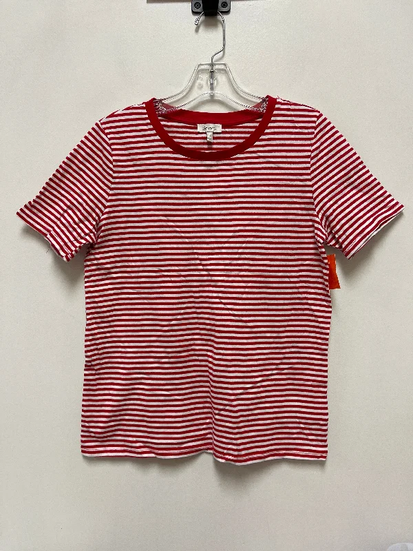 Top Short Sleeve By Ella Moss In Red & White, Size: S Bold Men's Statement