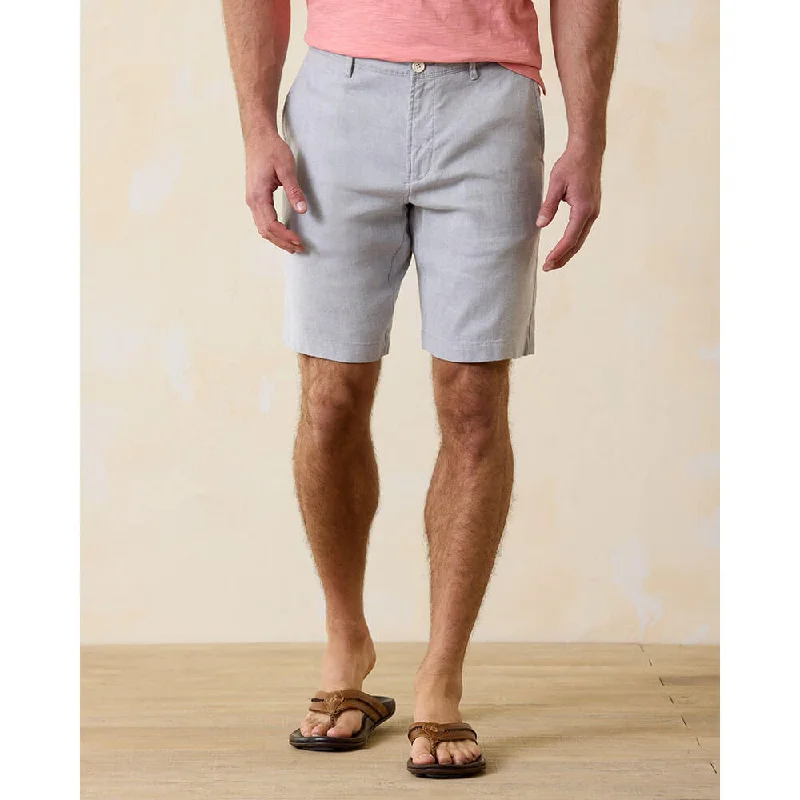 Tommy Bahama 10-Inch Beach Coast Linen Flat Front Shorts - Storm Gray Trendy Men's Bucket