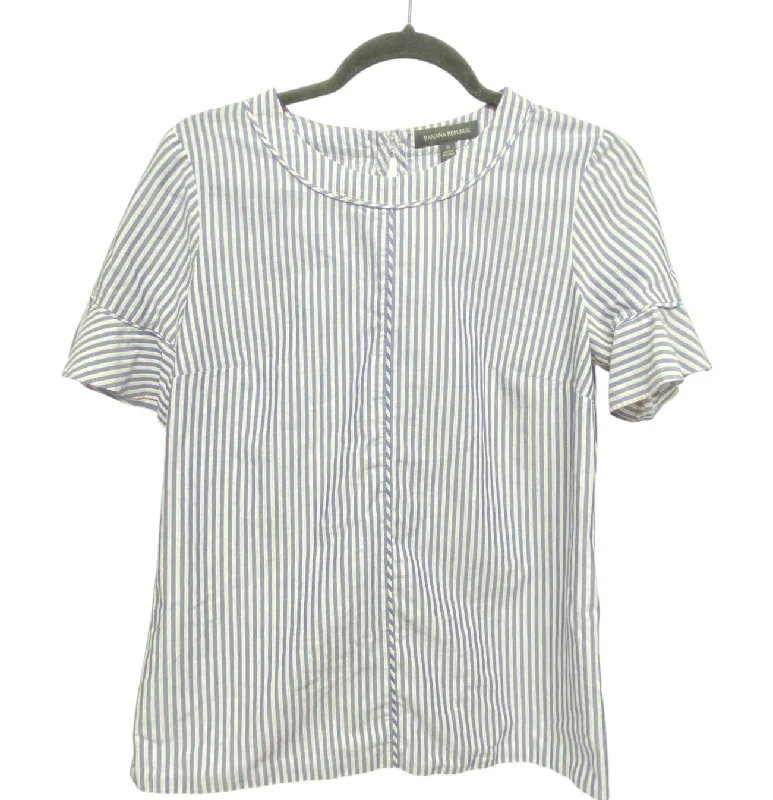 Top Short Sleeve By Banana Republic In Striped Pattern, Size: S Refined Men's European