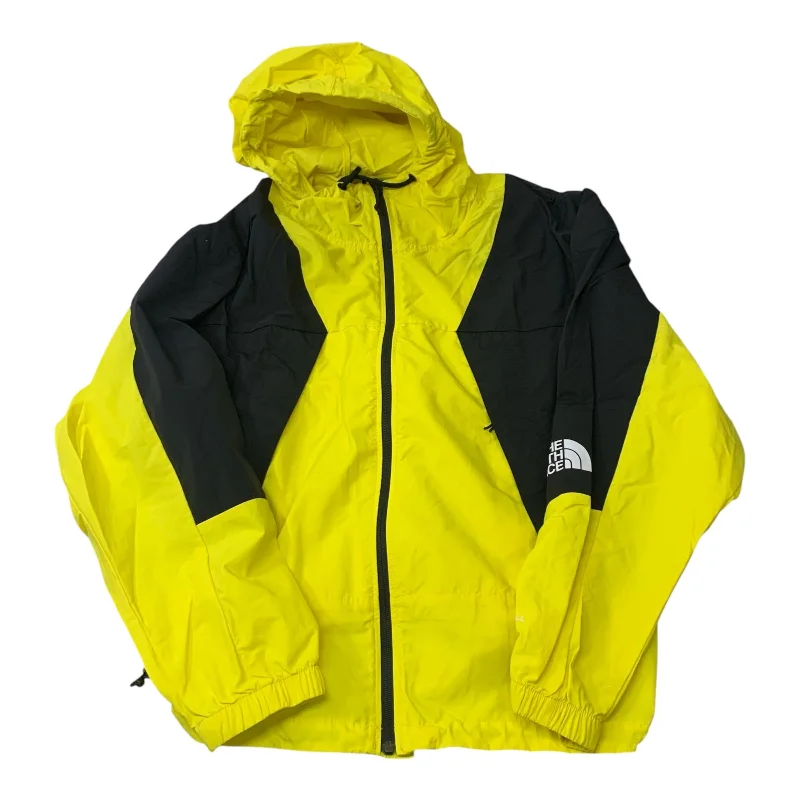 Jacket Windbreaker By The North Face In Black & Yellow, Size: Xl Laid