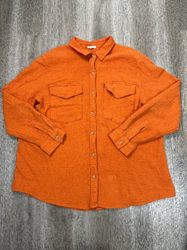 Top Long Sleeve By Ana In Orange, Size: Xl Rugged Men's Outdoor 