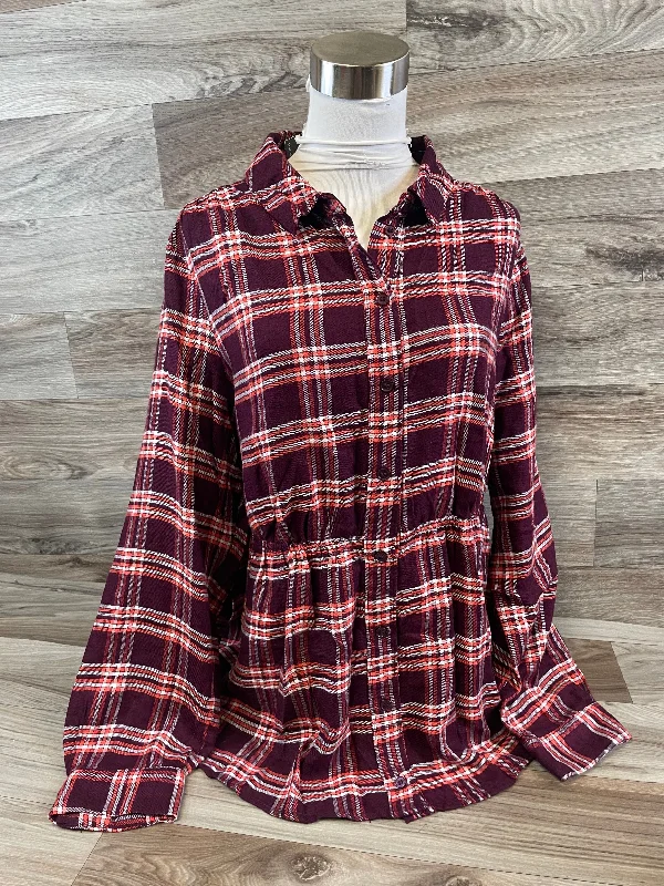 Top Long Sleeve By Lane Bryant In Plaid Pattern, Size: Xl Classic Men's Pin