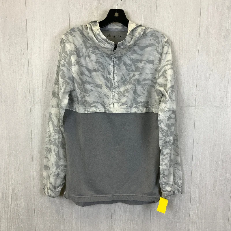 Athletic Top Long Sleeve Hoodie By Under Armour In Grey, Size: S Masculine Men's 