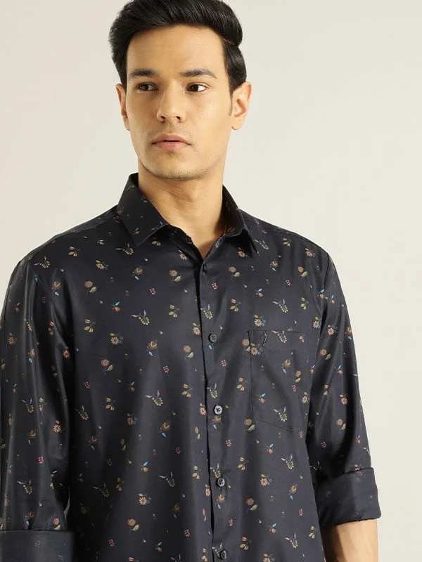 Men Printed Full Sleeve Cotton Blend Shirt Refined Men's Classic 