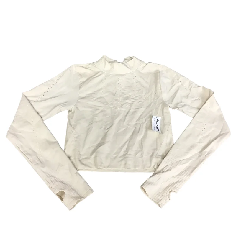 Athletic Top Long Sleeve Crewneck By Old Navy In Cream, Size: M Traditional Men's Country