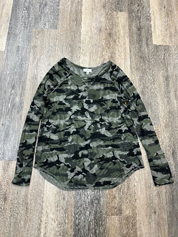 Top Long Sleeve By Evereve In Camouflage Print, Size: Xl Dynamic Men's Moto