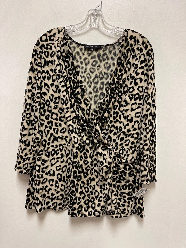 Top Long Sleeve By Jones New York In Animal Print, Size: 1x Dynamic Men's High