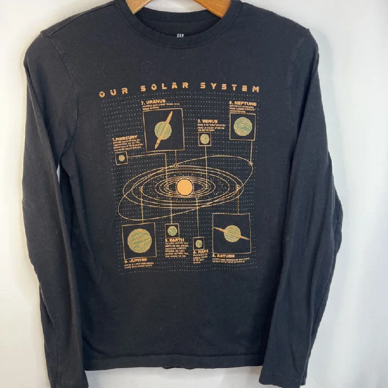 Size 12: Gap Black "Our Solar System" Long Sleeve Shirt Dapper Men's Bow