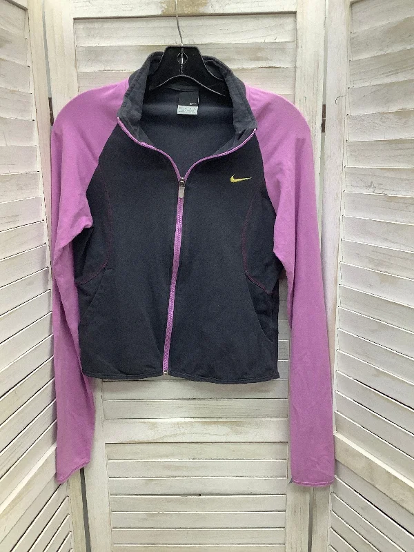 Athletic Jacket By Nike In Grey & Purple, Size: M Adventure