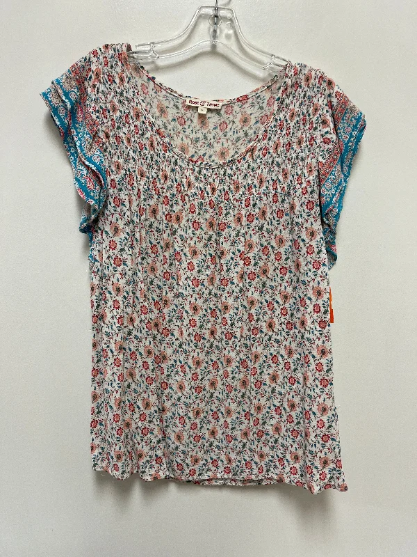 Top Short Sleeve By Clothes Mentor In Floral Print, Size: L Relaxed Men's Australian 