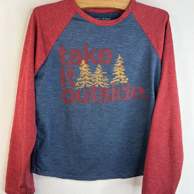 Size 6-7: Columbia Red/Grey Heathered "Take It Outside" Long Sleeve Shirt Practical Men's Multi