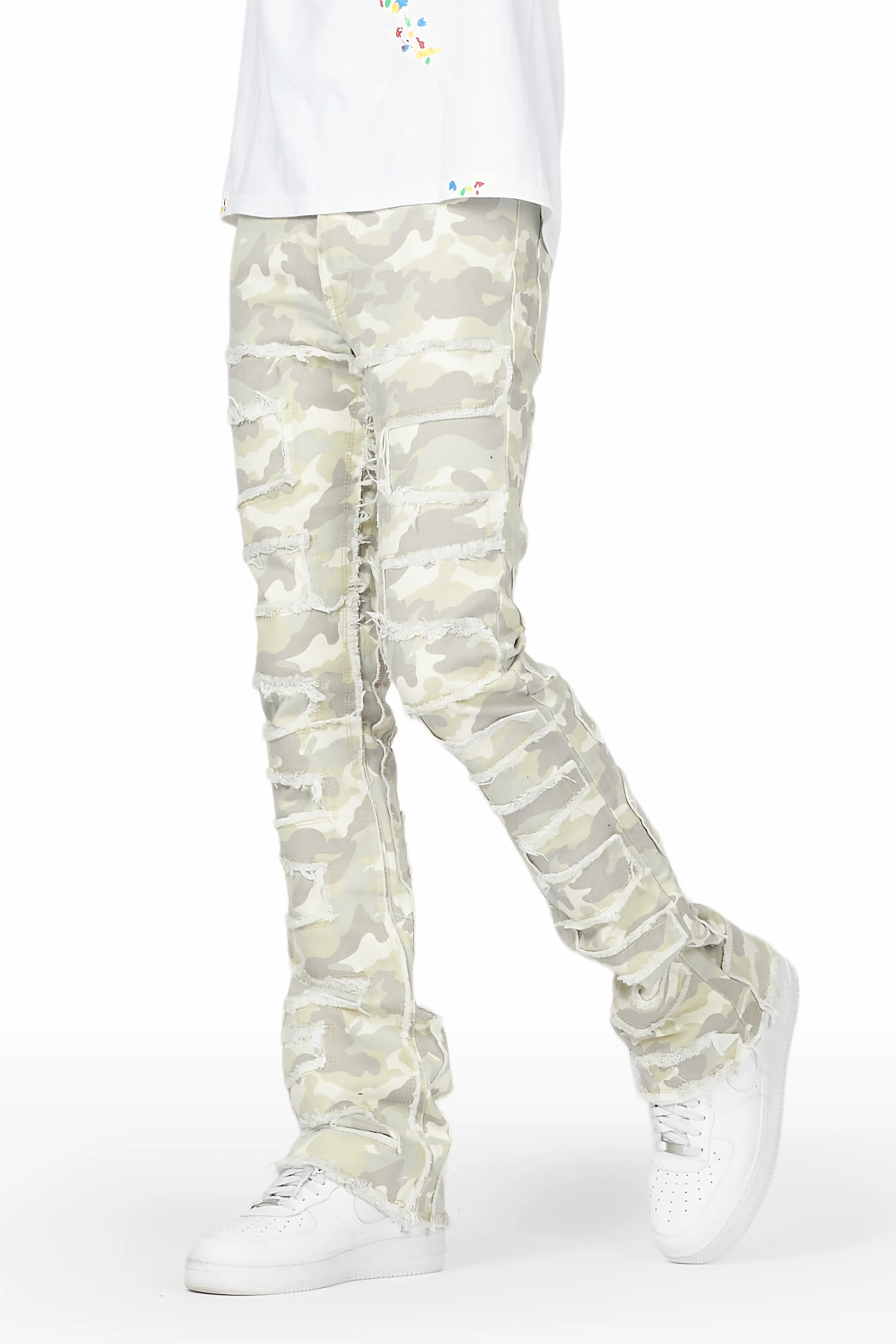 Shake Light Camo Stacked Flare Jean Hip Men's Urban