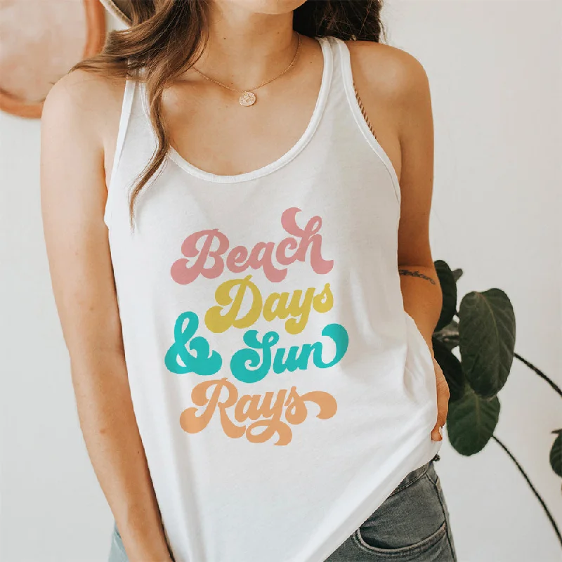 Beach Days & Sun Rays White Flowy Tank Confident Men's High