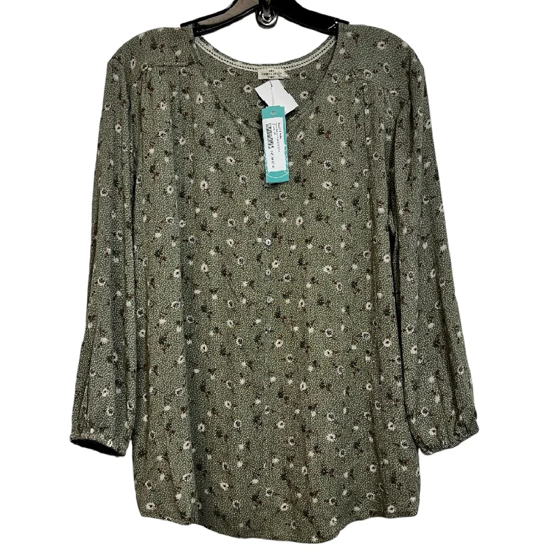 Top Long Sleeve By Clothes Mentor In Floral, Size: M Monochromatic Office Style