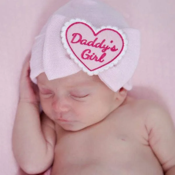 WHITE or Pink Daddy's Girl Hospital Hat Laid