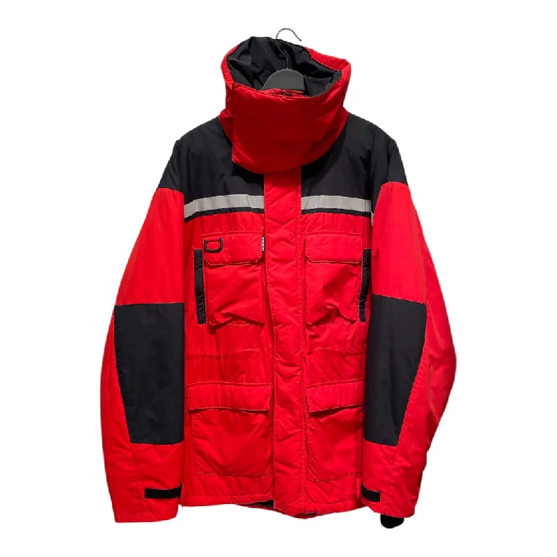 BALENCIAGA/Puffer Jkt/48/Polyester/RED/HIGH NECK PARKA Sporty Men's Athleisure 