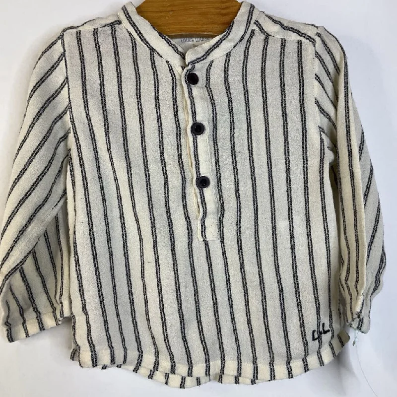 Size 6-12m: Louis & Louise White/Black Striped Button-Up Long Sleeve Shirt Tailored