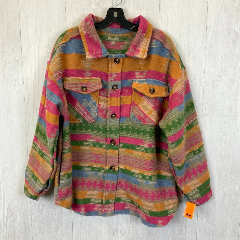 Jacket Shirt By Clothes Mentor In Multi-colored, Size: L Laid