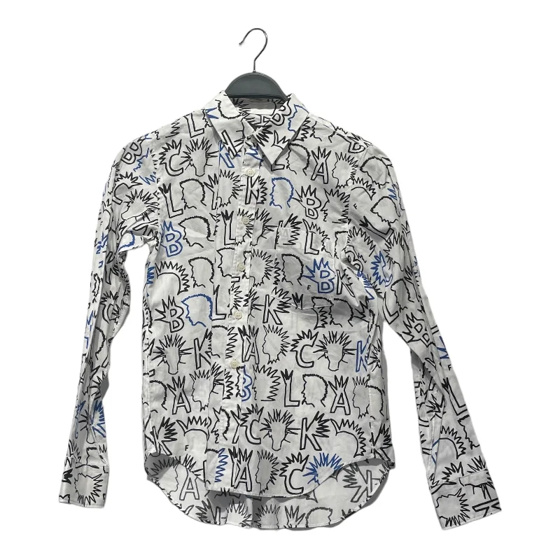 BLACK COMME des GARCONS/LS Shirt/XS/Cotton/WHT/All Over Print/ Trendy Men's Oversized