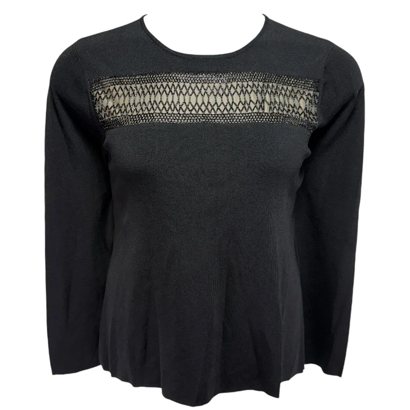 Beaded Illusion Sweater By Colette Mordo In Black, Size: XL Tailored