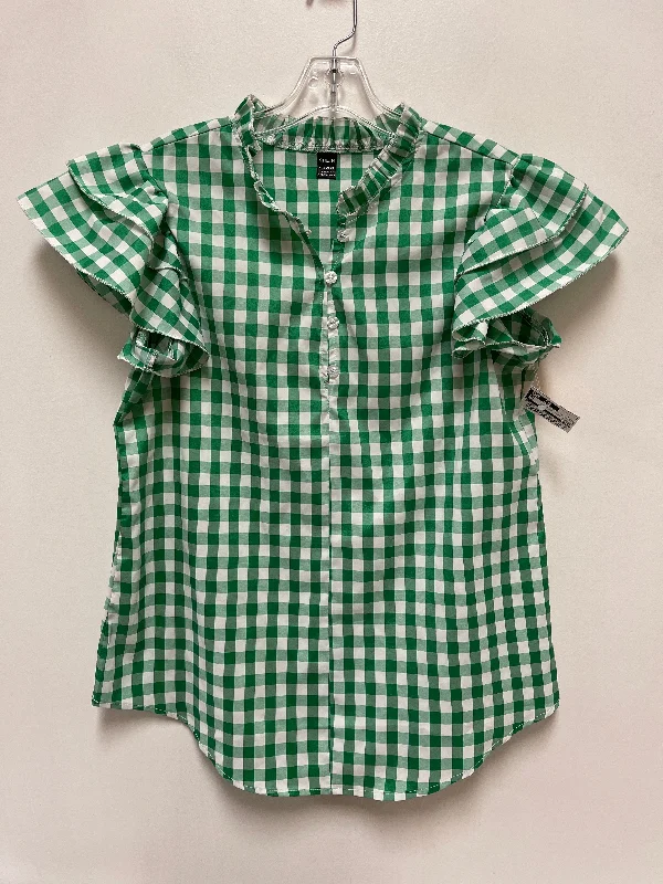 Top Short Sleeve By Shein In Green & White, Size: L Earthy Men's Hemp