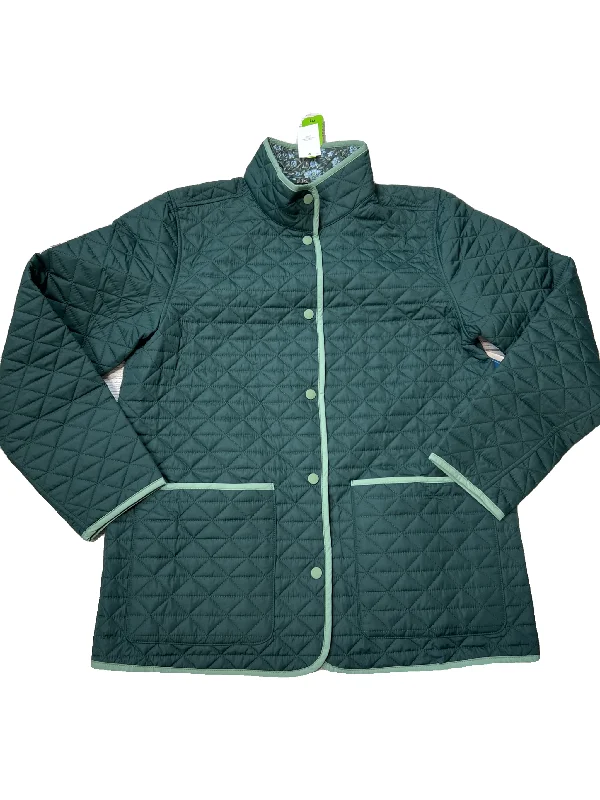 New! Jacket Puffer & Quilted By Lands End In Green, Size: M Cclassic Men's Tweed