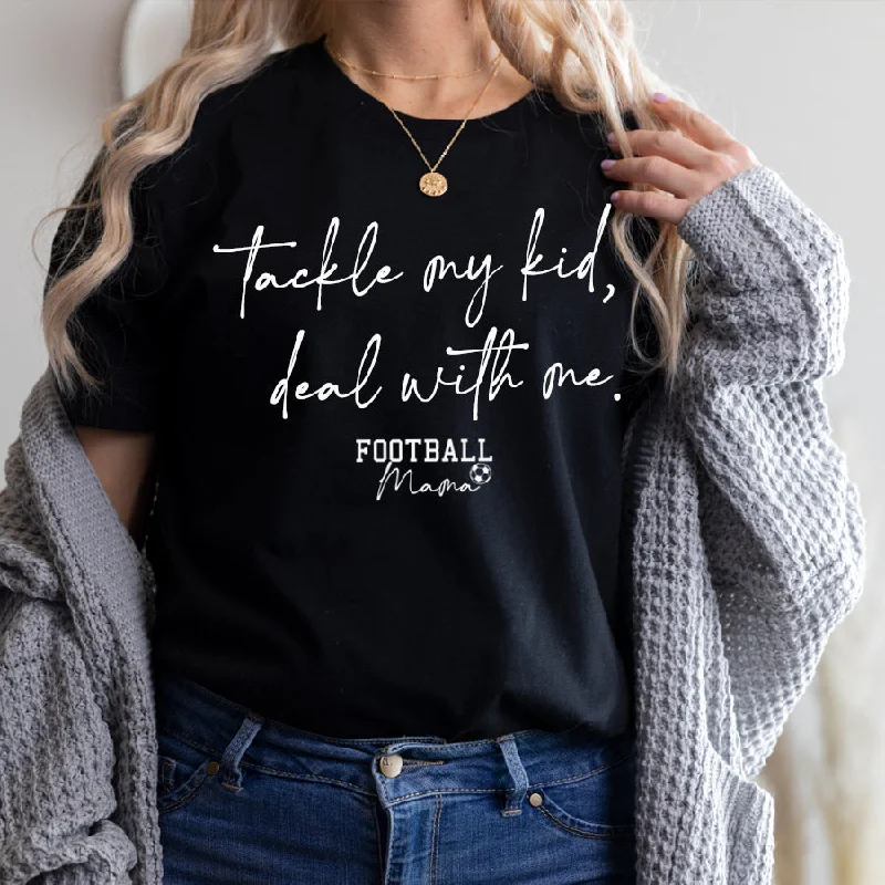 Tackle My Kid Football Mama T-Shirt Masculine Men's 