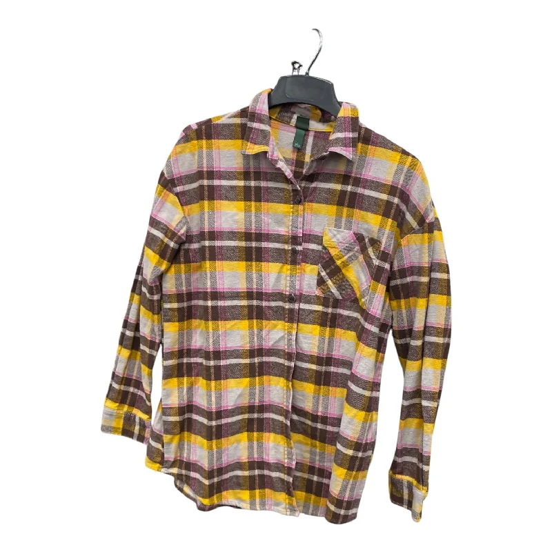 Jacket Shirt By Wild Fable In Yellow, Size:L Traditional Men's Wool