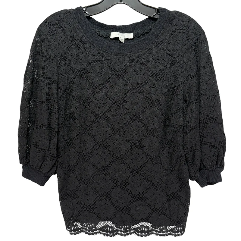 Puff-Sleeve Lace Top By Eri + Ali In Black, Size: XS Gym