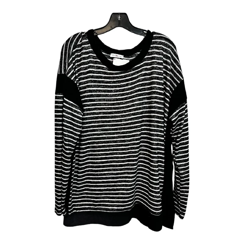 Top Long Sleeve By Clothes Mentor In Striped, Size: 1x Trendy Men's Oversized