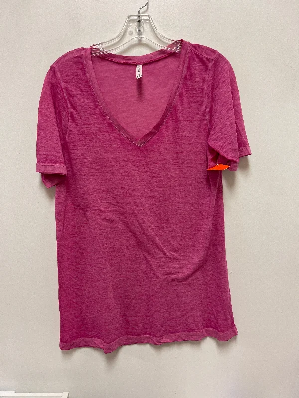 Top Short Sleeve By Zenana Outfitters In Pink, Size: L Modern Men's 