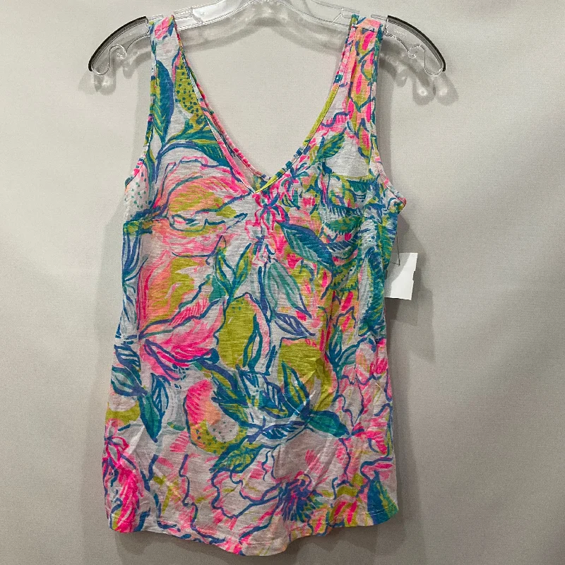 Floral Print Top Sleeveless Lilly Pulitzer, Size S Laid