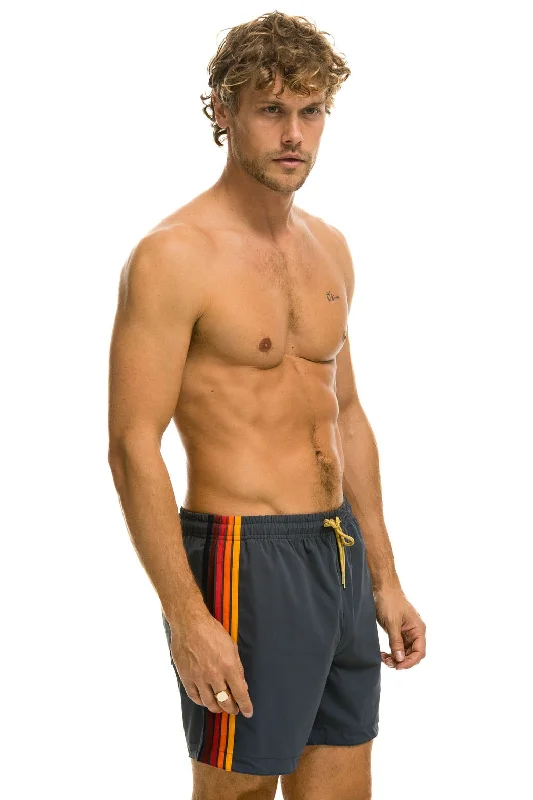 MEN'S 5 STRIPE FLEX SHORTS - TITANIUM Trendy Men's Scandinavian