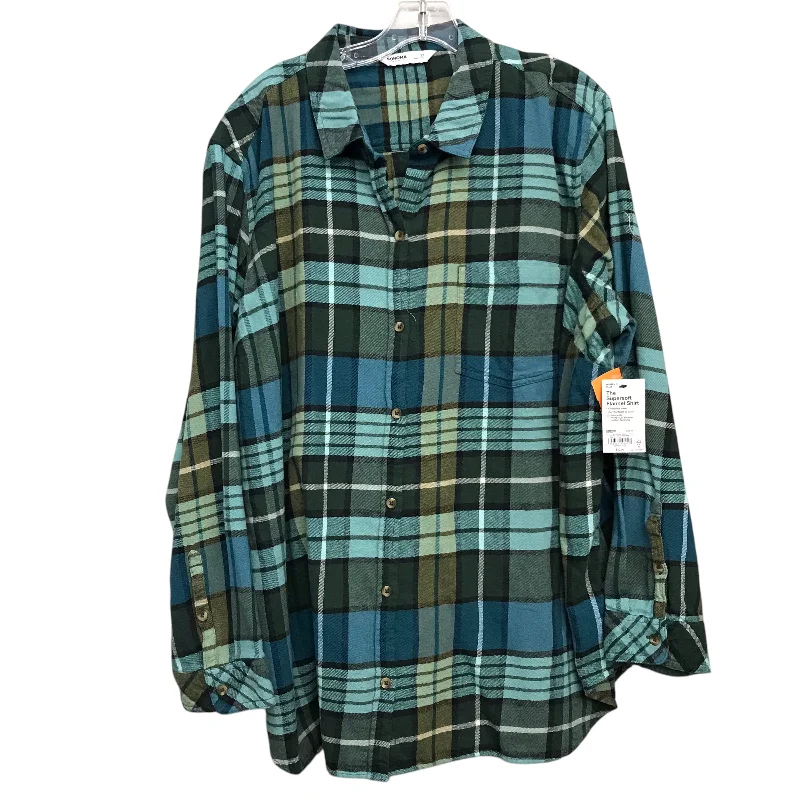 Top Ls By Sonoma In Plaid Pattern, Size:3X Relaxed Men's Australian 