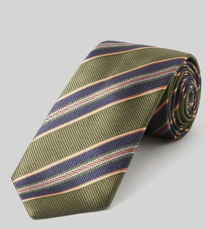 Robert Talbott Olive Multi Repp Tie Masculine Men's Thick