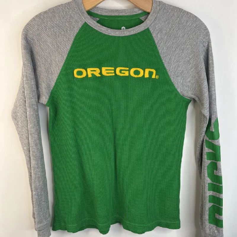 Size 10-12: Oregon Grey/Green Knit Long Sleeve Shirt Classic Men's Pin