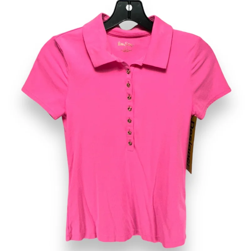 Rema Short Sleeve Designer By Lilly Pulitzer In Aura Pink, Size: XS Traditional Men's Wool