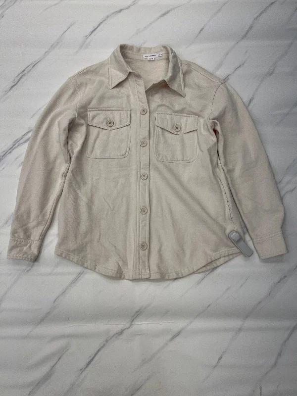 Jacket Shirt By Good American In Beige, Size: 0 Organic