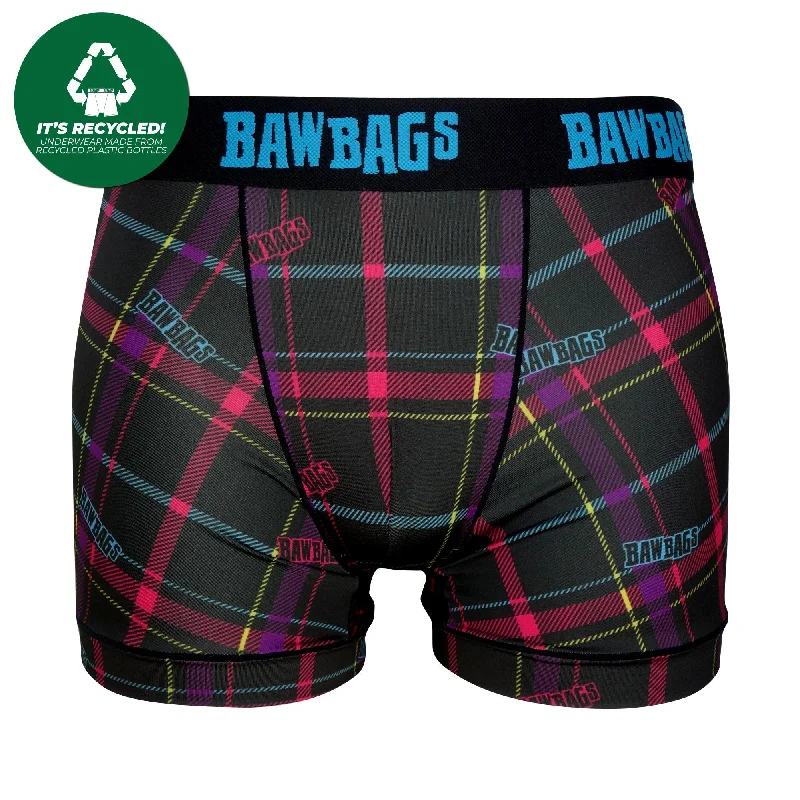 Cool De Sacs Techno Tartan Technical Boxer Shorts Unique Men's Patch